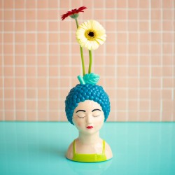 Vase buste féminin bleu, Studio Rosalie