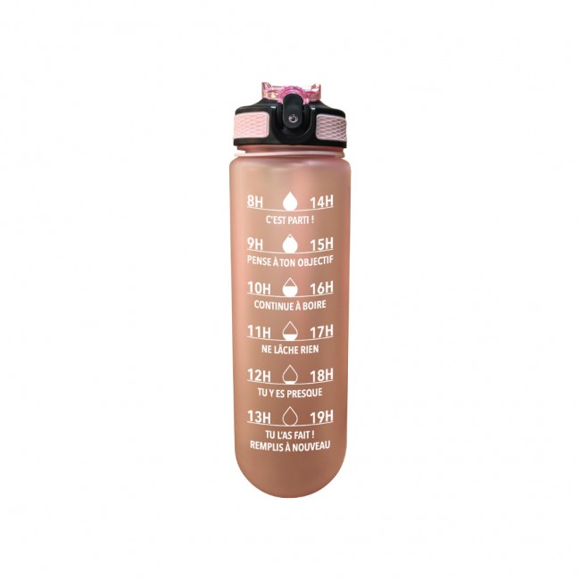 Gourde de motivation hydratation rose