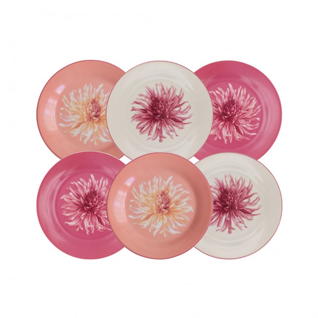 Lot de 6 petites assiettes, FLORA