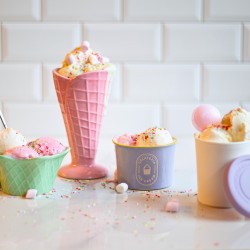 Lot de 4 coupes cône à glaces, GELATERIA