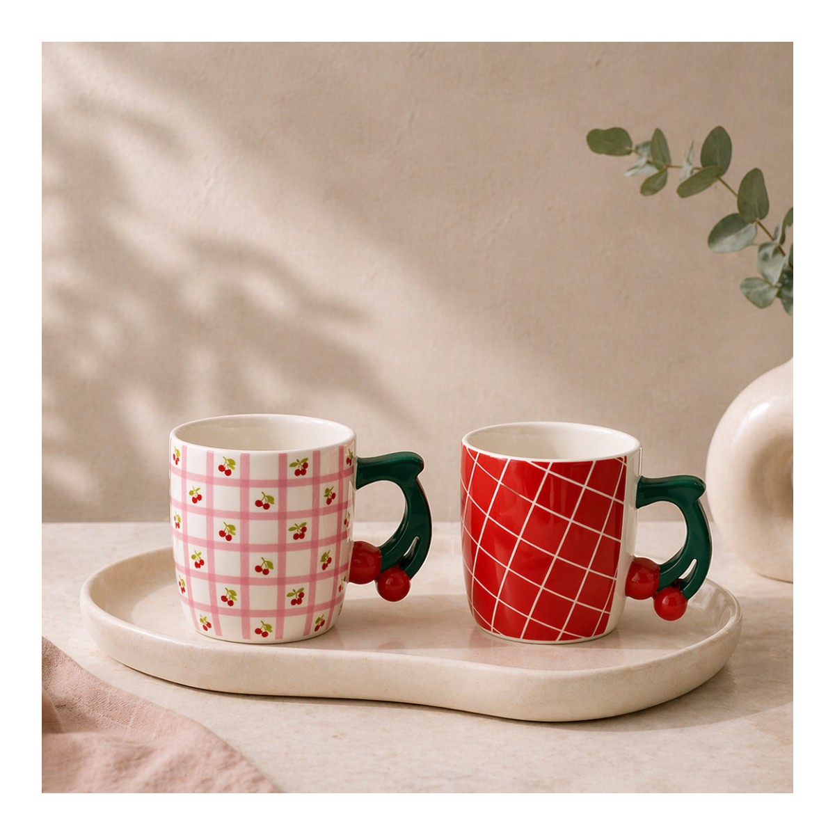 Lot de 4 mugs, Fruits en Folie