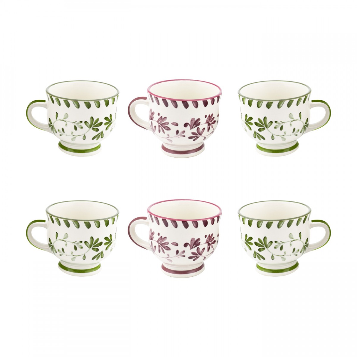 Lot de 6 mugs à pieds, TRATTORIA