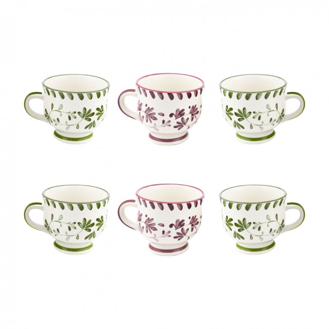 Lot de 6 mugs à pieds, TRATTORIA