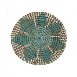 Assiette décorative en jonc Ø20 cm, Mandala