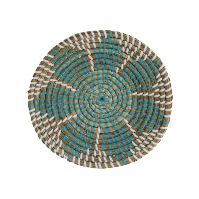 Assiette décorative en jonc Ø20 cm, Mandala