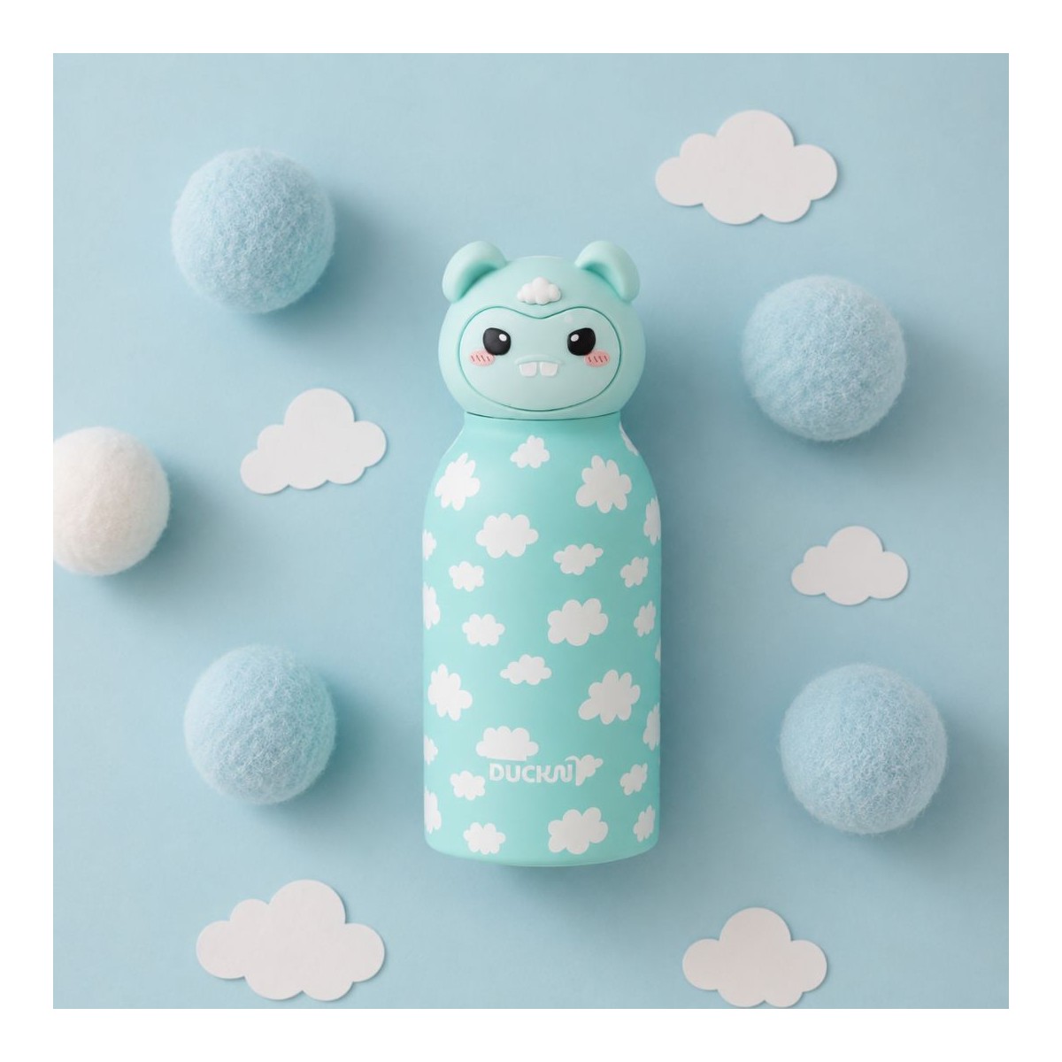 Gourde isotherme monstre turquoise, Mimiki