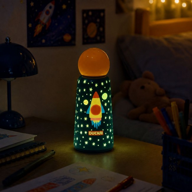 Gourde isotherme fluorescente fusée, Duck'n