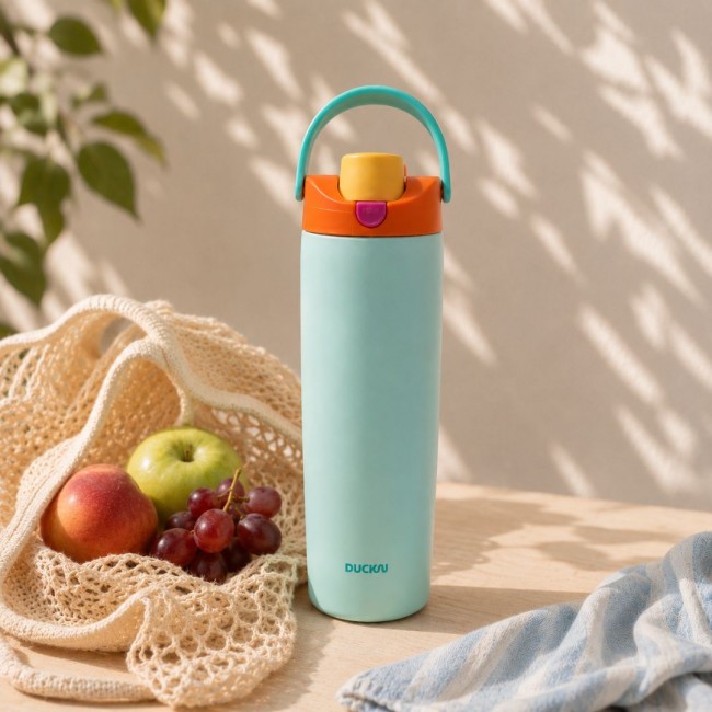 Gourde isotherme turquoise avec poignée, Duck'n