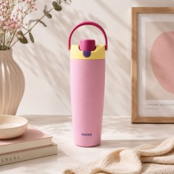 Gourde isotherme rose avec poignée