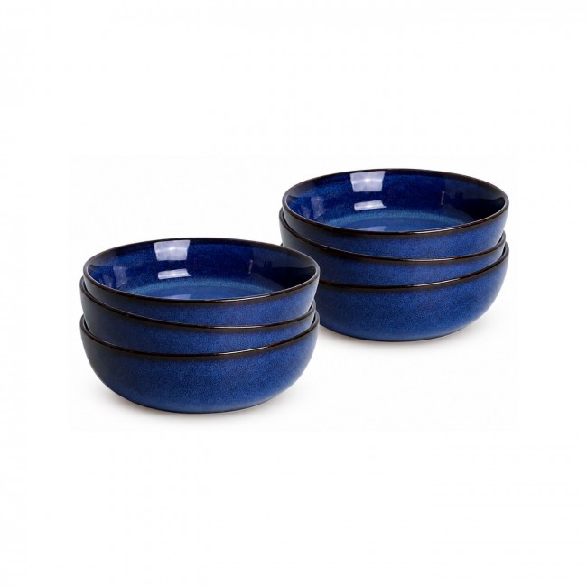 Lot de 6 assiettes creuses, BLUE MOON