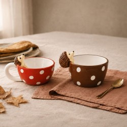Tasse à pois avec hérisson, LES AMIS DES BOIS