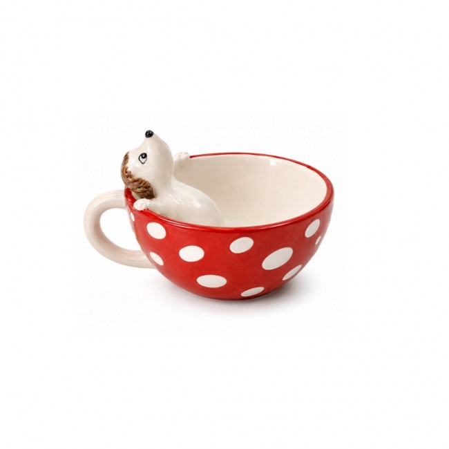 Tasse à pois avec hérisson, LES AMIS DES BOIS