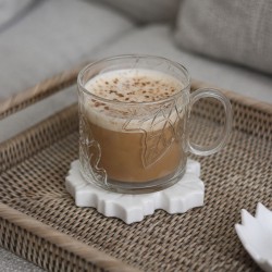 Lot de 2 mugs en verre feuilles, LES AMIS DES BOIS