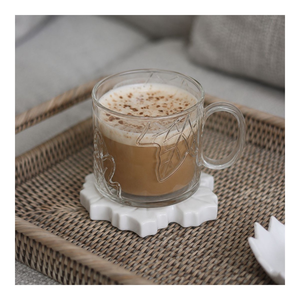 Lot de 2 mugs en verres feuilles, LES AMIS DES BOIS