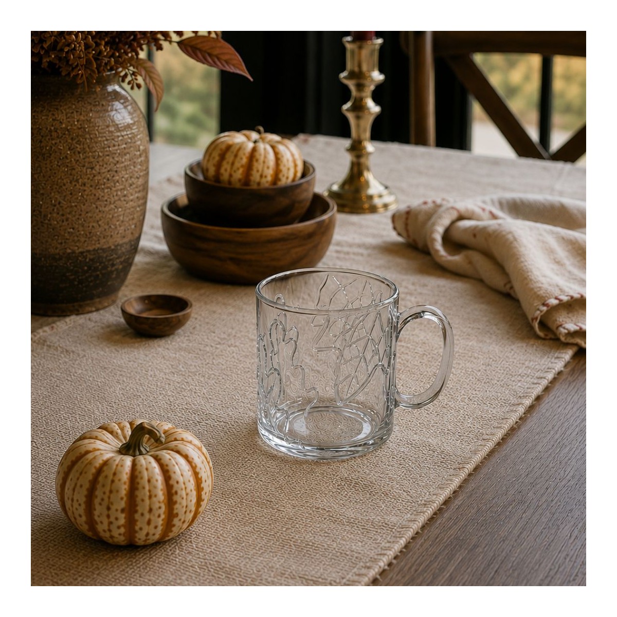 Lot de 2 mugs en verres feuilles, LES AMIS DES BOIS
