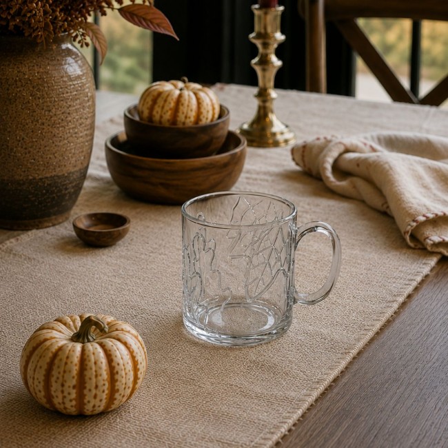 Lot de 2 mugs en verres feuilles, LES AMIS DES BOIS