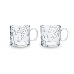 Lot de 2 mugs en verres feuilles, LES AMIS DES BOIS