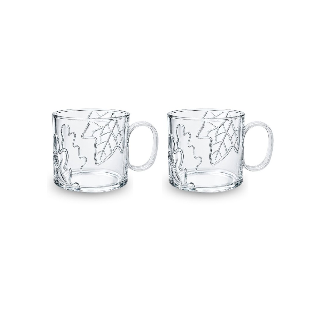 Lot de 2 mugs en verres feuilles, LES AMIS DES BOIS