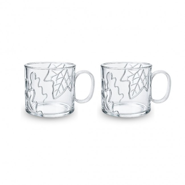 Lot de 2 mugs en verres feuilles, LES AMIS DES BOIS