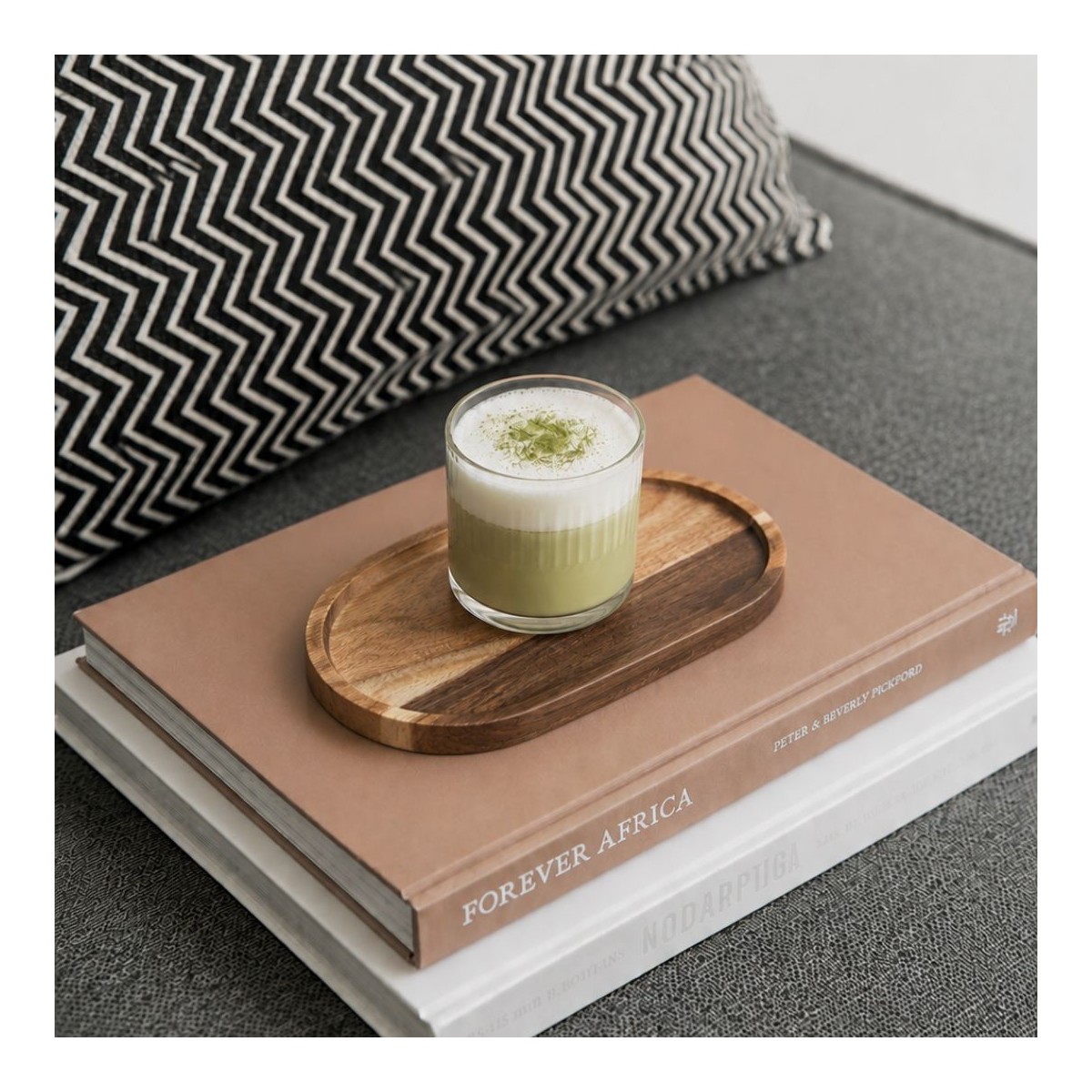 Plateau ovale en bois, LATTE LOVERS