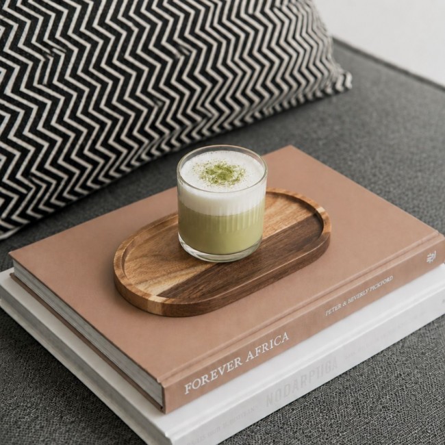 Plateau ovale en bois, LATTE LOVERS