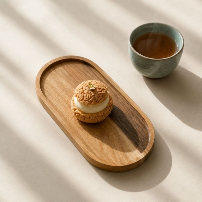 Plateau ovale en bois, LATTE LOVERS