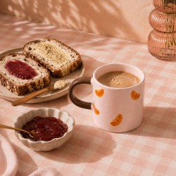 Mug croissant rose pâle, BEAU BRUNCH