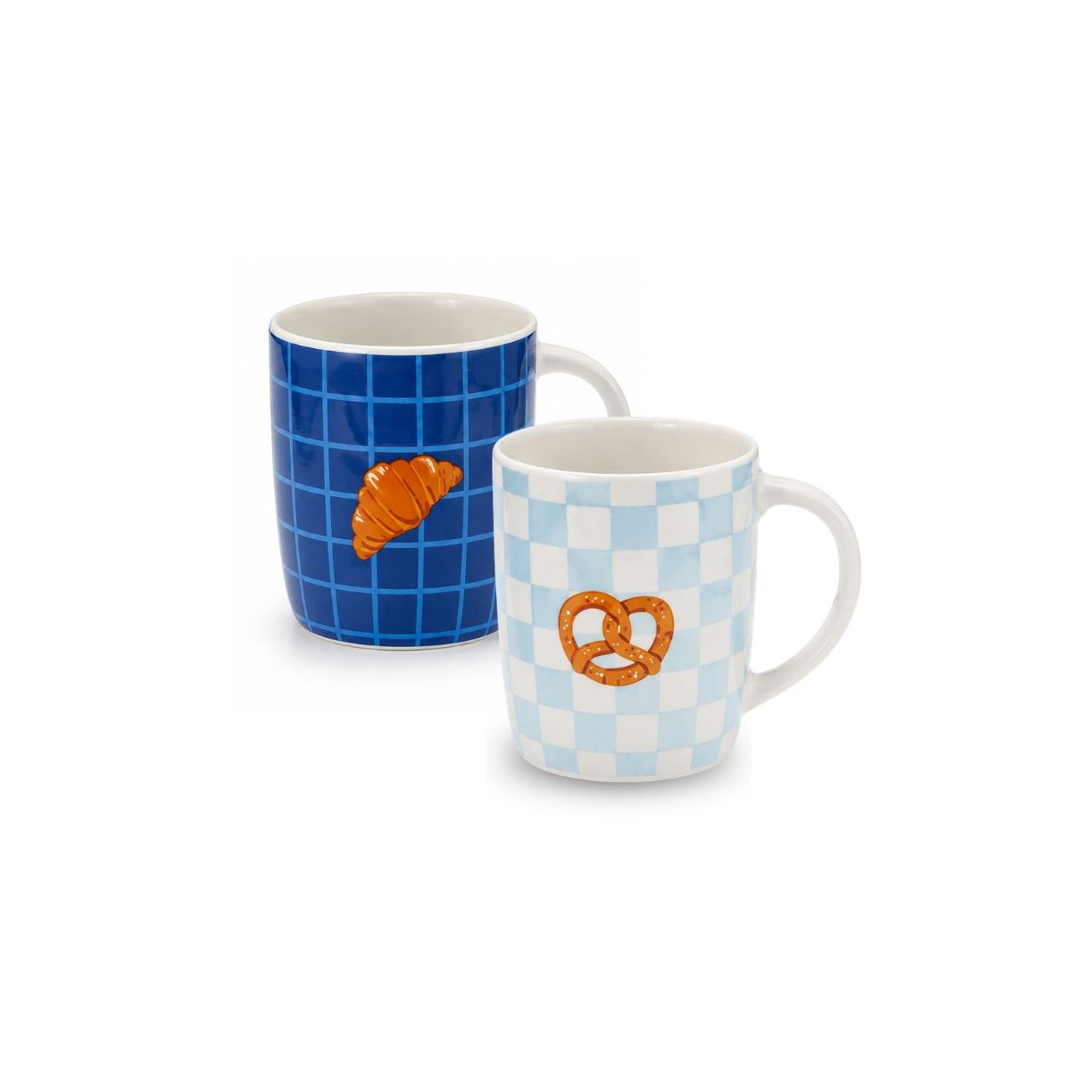 Lot de 2 mugs bleu, BEAU BRUNCH