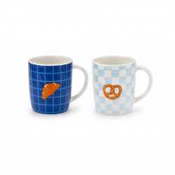 Lot de 2 mugs bleu, BEAU BRUNCH