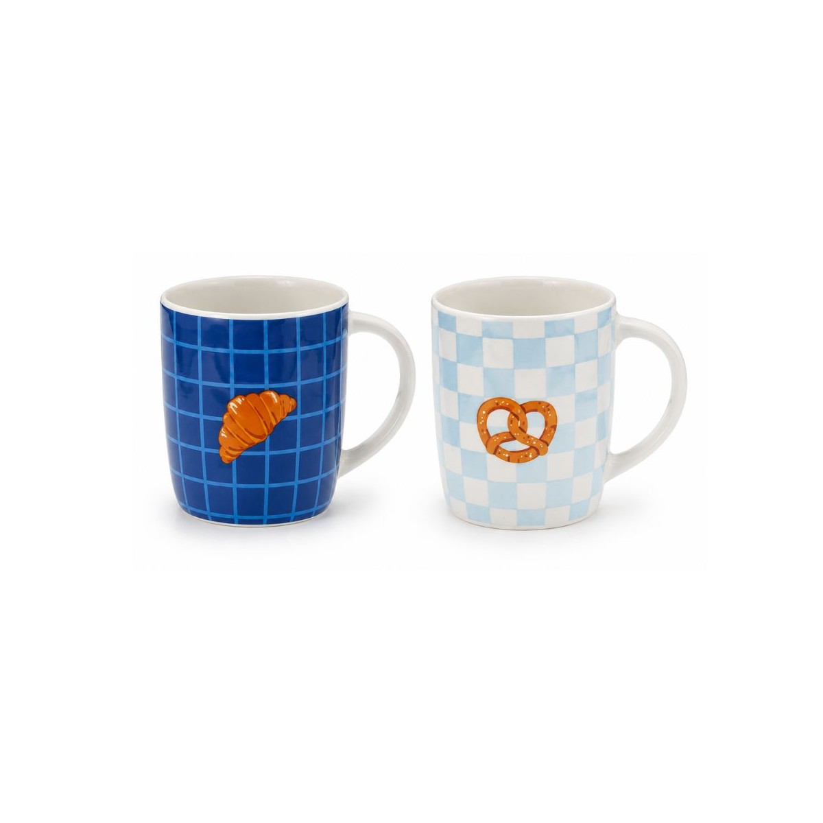 Lot de 2 mugs bleu, BEAU BRUNCH