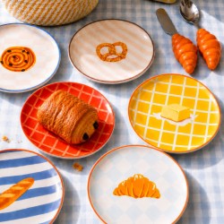 Lot de 2 petites assiettes croissant & beurre, BEAU BRUNCH