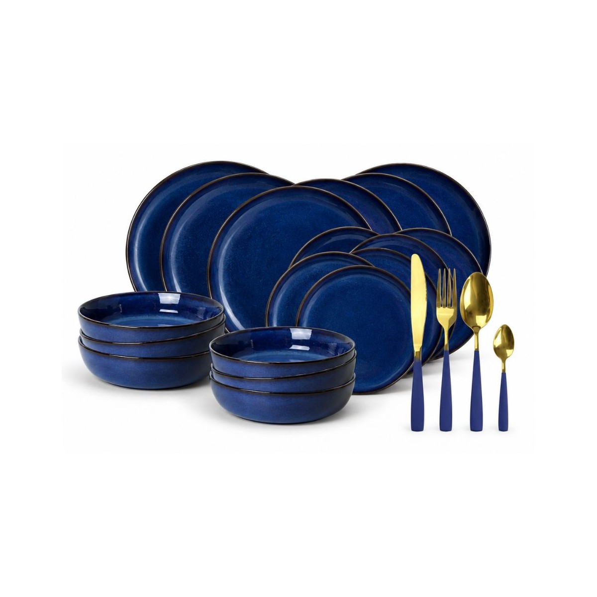 Service d'assiettes et ménagères 42 pièces, BLUE MOON