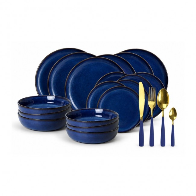 Service d'assiettes et ménagères 42 pièces, BLUE MOON