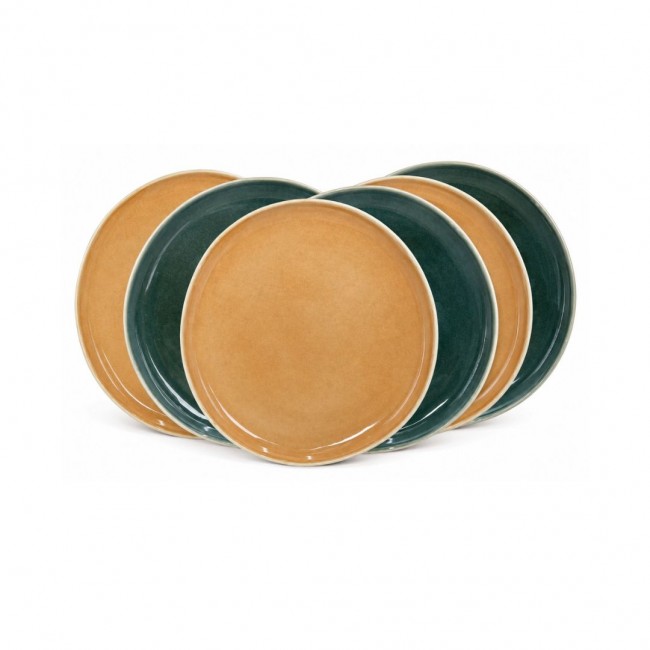 Lot de 6 grandes assiettes, CORALIA