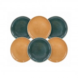 Lot de 6 grandes assiettes, CORALIA