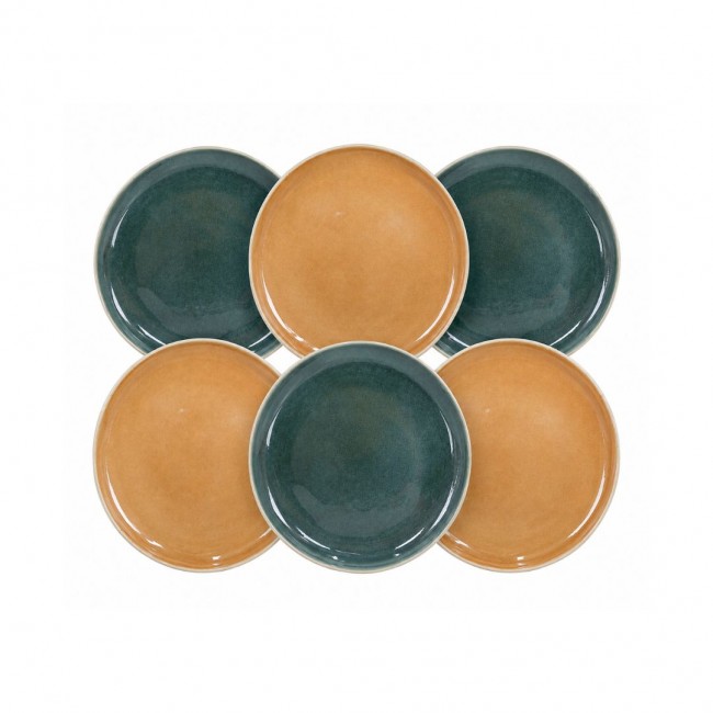 Lot de 6 grandes assiettes, CORALIA