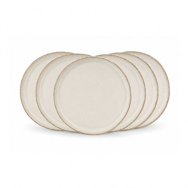 Lot de 6 grandes assiettes, COTON