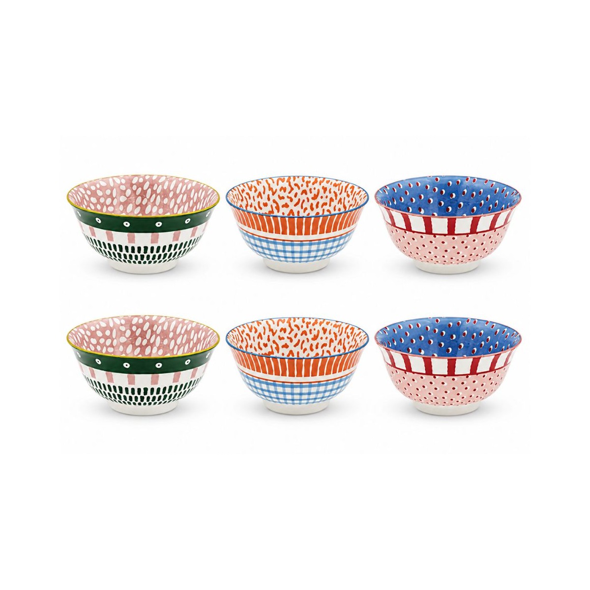 Lot de 6 grands bols, Fruits en Folie