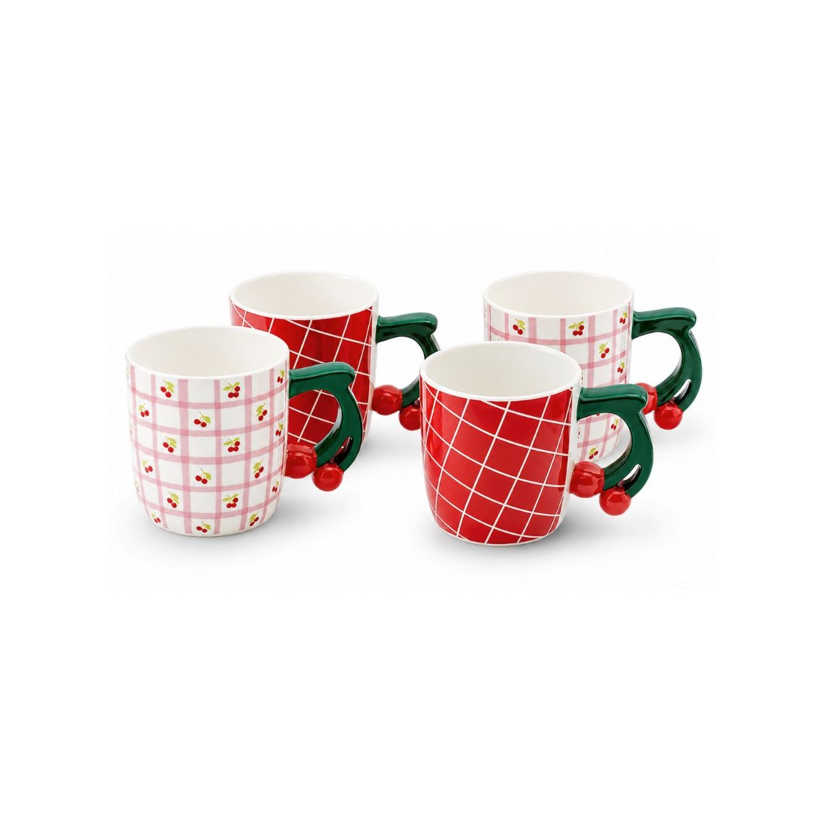 Lot de 4 mugs, Fruits en Folie