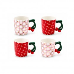Lot de 4 mugs, Fruits en Folie