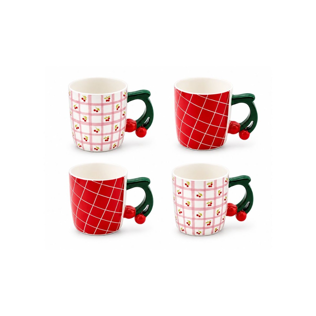 Lot de 4 mugs, Fruits en Folie
