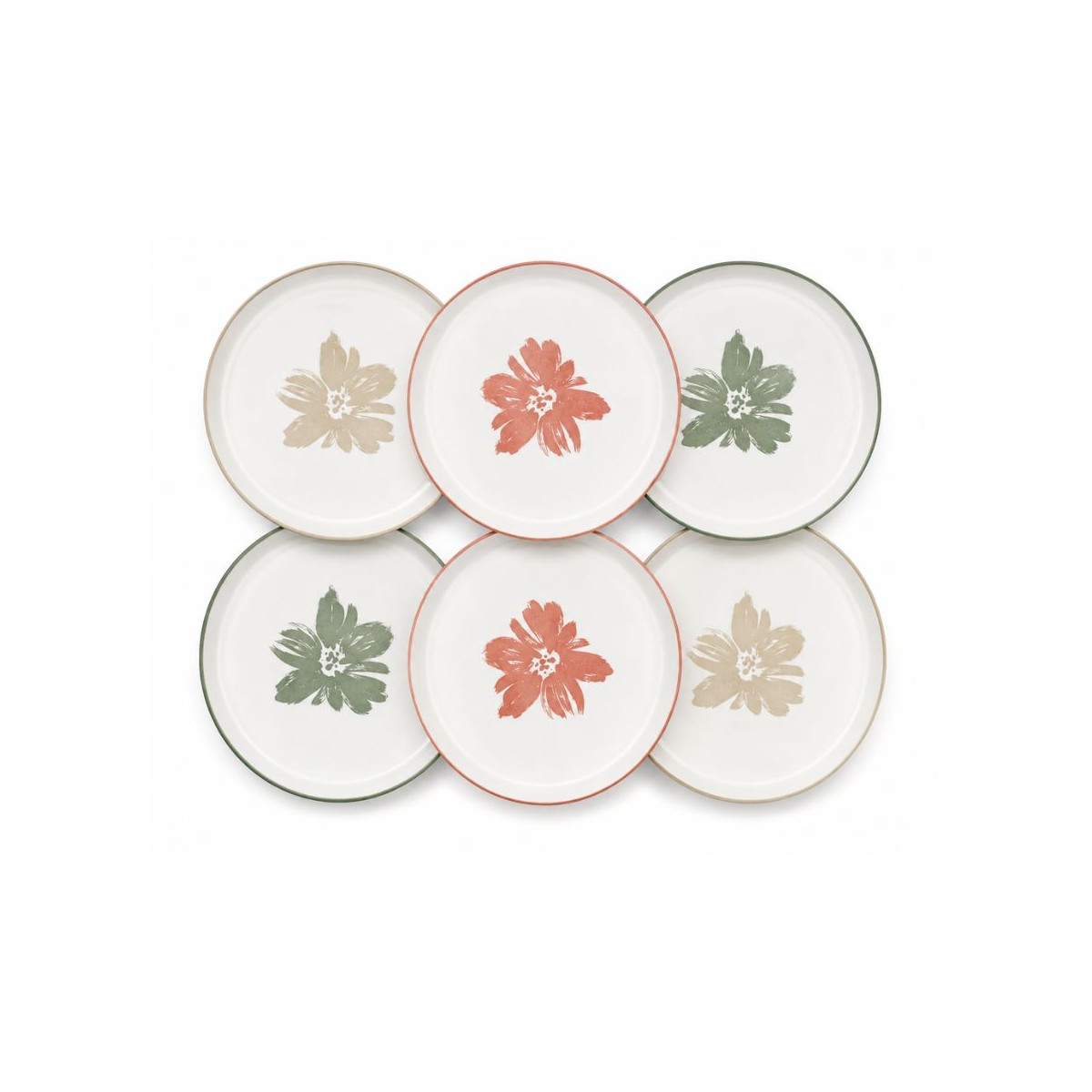 Lot de 6 assiettes à dessert, HANAE