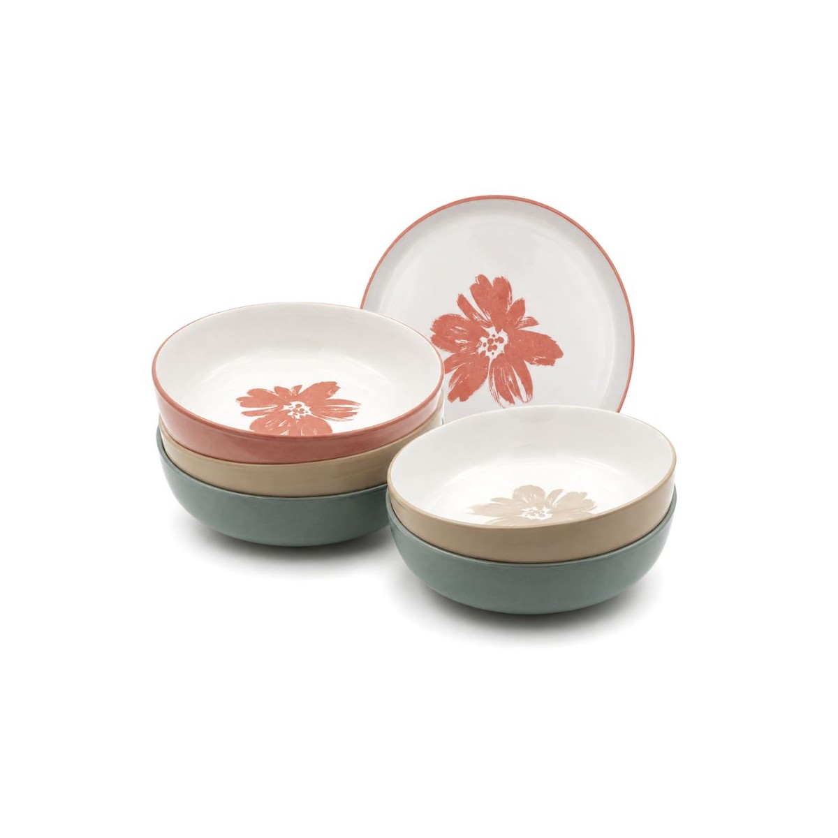 Lot de 6 assiettes creuses, HANAE