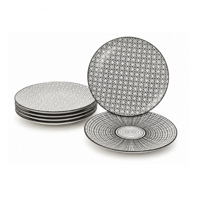 Lot de 6 grandes assiettes, KOMAE