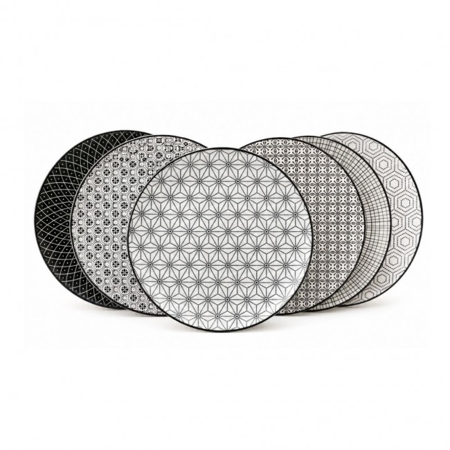Lot de 6 grandes assiettes, KOMAE