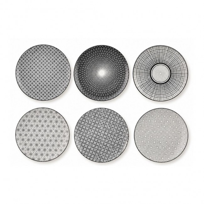 Lot de 6 grandes assiettes, KOMAE