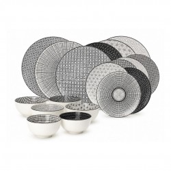 Service d'assiettes et bols 18 pièces, KOMAE