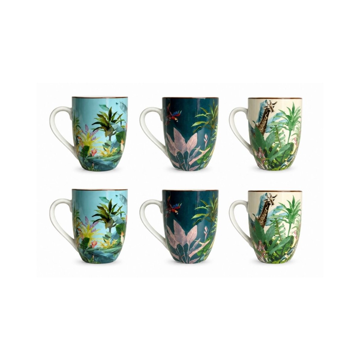 Lot de 6 mugs, BORNEO