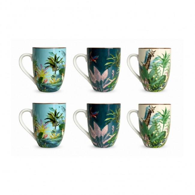 Lot de 6 mugs, BORNEO