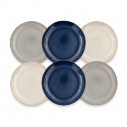 Lot de 6 grandes assiettes, OIA